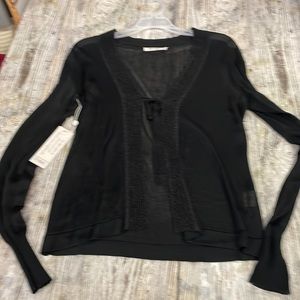 Nwt Coco Roja Sweater Sz s-m Women's Merino Wool Blend Tie Cardigan Shimmer